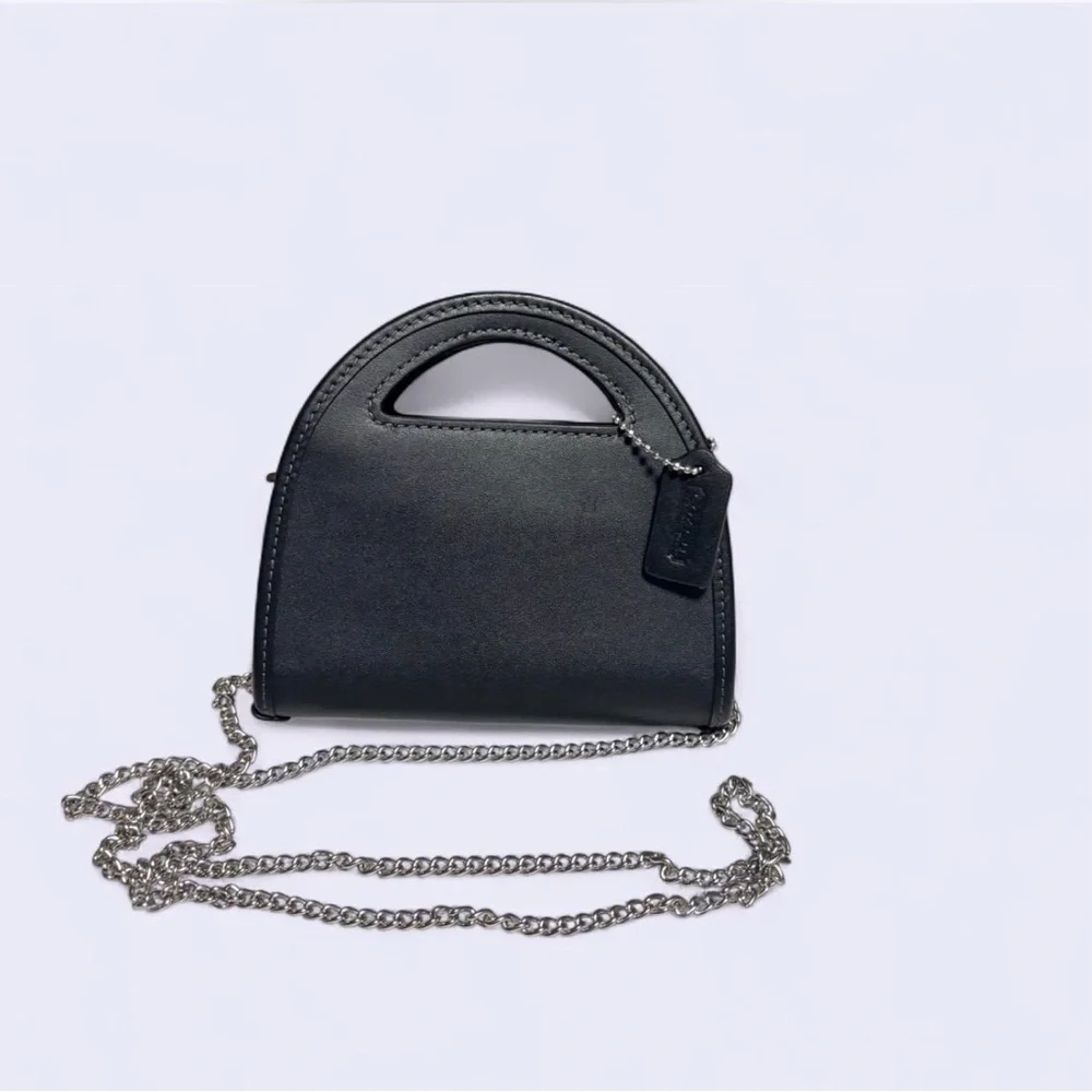 NWT Black Coach Top Handle Card Case Crossbody Bag